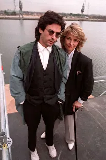 River Prints: Charlotte Rampling actress with her husband Musician Jean Michelle Jarre standing in