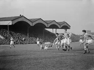 00246 Prints: Charlton v Cardiff October 1952 Another Charlton attack on the Cardiff goal