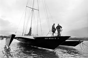 Yachting Prints: Chay Blyth and Jock Hayward aboard the trimaran Great Britain III