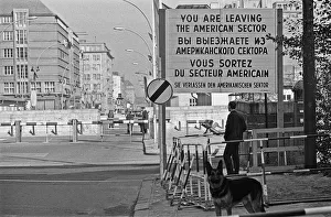 01272 Prints: Checkpoint Charlie crossing point in the Berlin Wall located at the junction of
