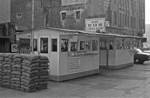 01272 Prints: Checkpoint Charlie crossing point in the Berlin Wall located at the junction of