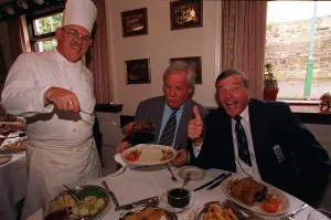 Eating Out Prints: Chef John Smith at Brooklands restaurant serves Barnsley chops to Cricket test umpire
