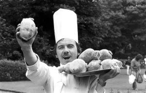 Chef Tony Mead with the haggises kept on ice at a South Shields hotel in preparation for