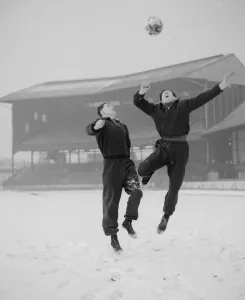 Chelsea 1955 League 1 title 18 / 02 / 1955 Chelsea players train