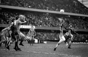 Chelsea 2 v. Leicester 2. Division One Football February 1986 LF18-04-037