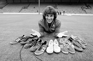 Chelsea goalkeeper Petar Barota in a state of confusion about which boots to wear