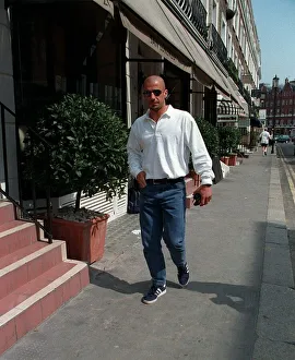 Chelsea player manager Gianluca Vialli out shopping in Knightsbridge, London