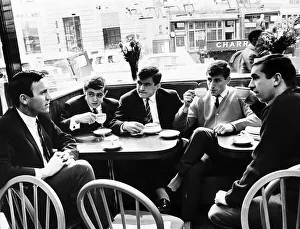 Coffee Prints: Chelsea players in a London cafe April 1965 (Left to Right) Barry Bridges