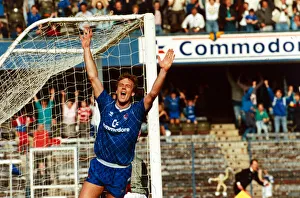 Chelsea v Barnsley Football April 1989 Kerry Dixon - Chelsea - celebrates