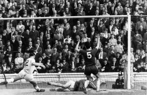 Chelsea v Birmingham. Stan Lynn scores an own goal to give Chelsea a 2-1 lead