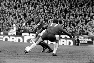 Chelsea v. Manchester United. Fitzpatrick of United beats winger Peter Housman of Chelsea