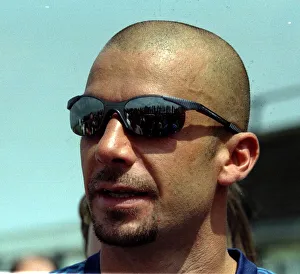 Bald Prints: Chelseas new signing Gianluca Vialli joins his new colleagues for his first