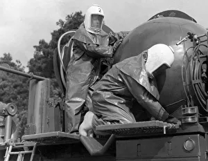 00059 Prints: Chemical crews of the new missile regiment in their protective clothing