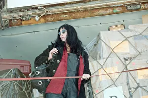 Cher, American singer and actress at London Gatwick Airport