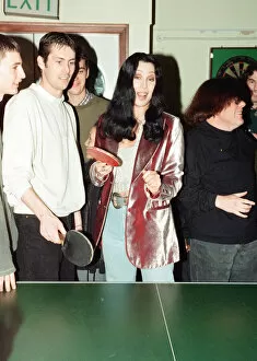 Homeless Collection: Cher, American singer and actress, at the Look Ahead hostel project in Dock Street