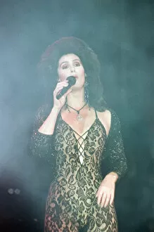 Images Dated 19th October 1990: Cher, American singer performing on stage, during Heart of Stone Tour