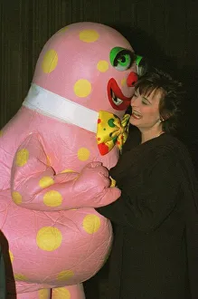 Cherie Blair meets Mr Blobby December 1997 wife of Prime Minister Tony Blair meets tv