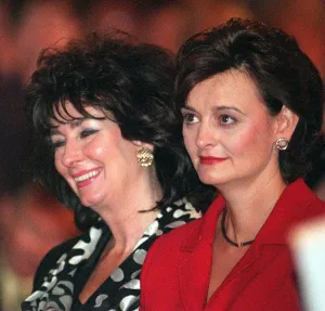 Wives Prints: Cherie Blair wife of Prime Miniter Tony September 1998 Blair listens to her husbands