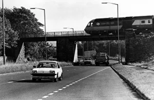 00371 Prints: The Chester Moor viaduct which carries the main East Coast rail line over the A167