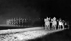 00059 Prints: Chester Tattoo. Picture taken by searchlight shows a Musical Ride by the household