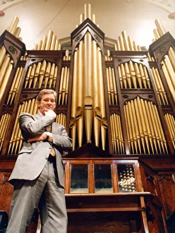 Chief Leisure Officer Gordon Bates with the historic organ at Middlesbrough Town Hall