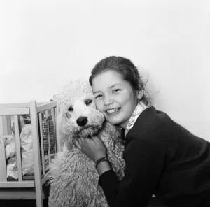 Child star Mandy Miller is pictured here at home on 8th May 1955
