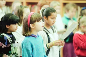 Children from Abingdon Junior School caused quite a stir when they sang Christmas Carols
