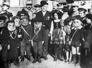 The children of Alsace in possession of the French are taught by a military schoolmaster
