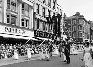 00594 Collection: Children carrying a banner in the Whit Walk at Manchester, Greater Manchester