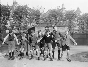 Children Collection Blind boys rollerskating at L. C. C
