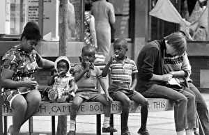 00017 Prints: Children eating ice creams in Coventrys Precinct shopping centre