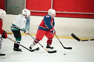 Children enjoying a game of ice hockey during half term at Billingham Forum