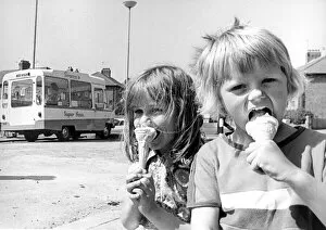 00110 Collection: These children are enjoying an ice cream on a sunny day in June 1975