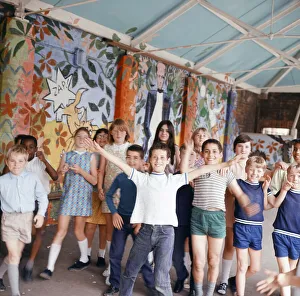 Children of Hargrave Park Junior School playing in their newly decorated playground