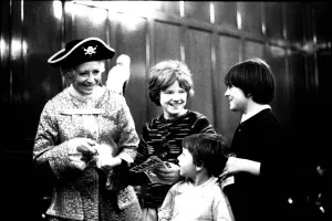 Children meeting the cast of the pantomime Treasure Island at the Theatre Royal