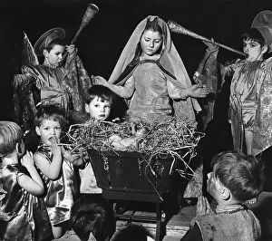 Nativity Prints: Children from Netherton Nursery School rehearsing a Nativity play at the 20th Century
