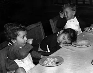 Nursery Prints: Children Nursery November 1949 - Jimmy Betts (2) had just finished his dinner
