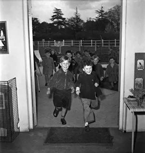00011 Prints: Children participating in class at Cookham Nursery School. October 1952 C4852