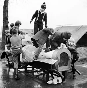 Children playing in the adventure playground at Basildon town centre, Essex