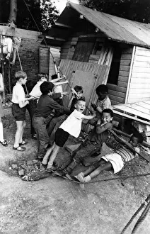 Children playing at an adventure playground in Peckham Road, Southwark