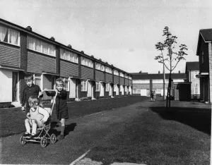 Children playing, Bromlee housing estate Ashington. September 1969