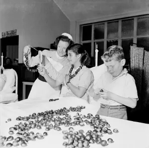 00011 Prints: Children playing conkers at Royal National Orthopaedic Hospital at Stanmore