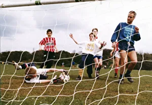 Children playing football as part of a new football scheme organised by Langbaurgh