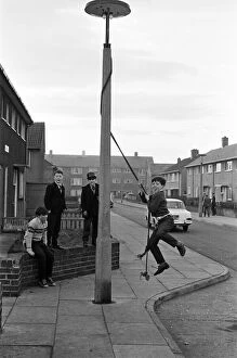 Images Dated 20th July 2021: Children playing in Kirkby, Liverpool. 18th March 1965