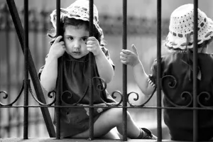 Children playing in the poorer quarter of Luxembourg City Luxembourg