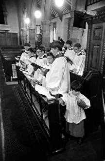 Choirs Prints: Children Singing: Choir of the Saxon Church at Barwick-in-Elmet, near Leeds singing