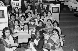 Knitting Prints: Children from Spring Grove Junior school staged a sponsored knit-in to raise &pound