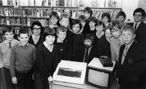 Children using computers. Pupils at Gosforth Central Middle School so impressed
