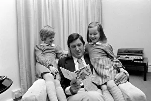 Childrens book writer Roger Hargreaves reading one of his stories to his twins