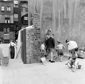 01030 Prints: Childrens playground in a static water tank in the City of Westminster, London